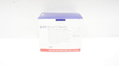 BD 305180 Blunt Fill Ndle Not For Skin Injecton 18G x 1 1/2 TW - Box of 100